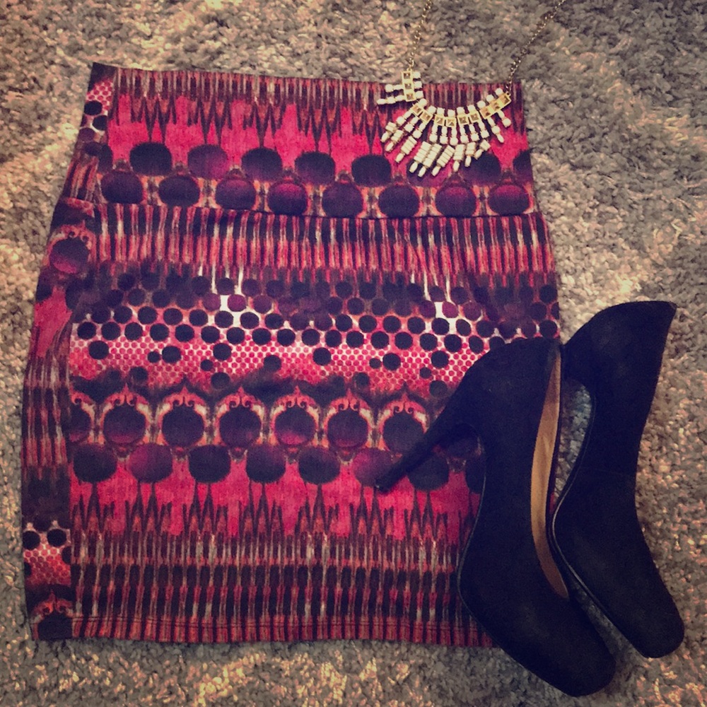 Festive patterned maxi skirt
